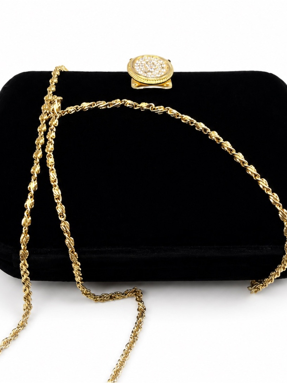 Vintage 1980s Farnell Paris Black Velvet Clutch